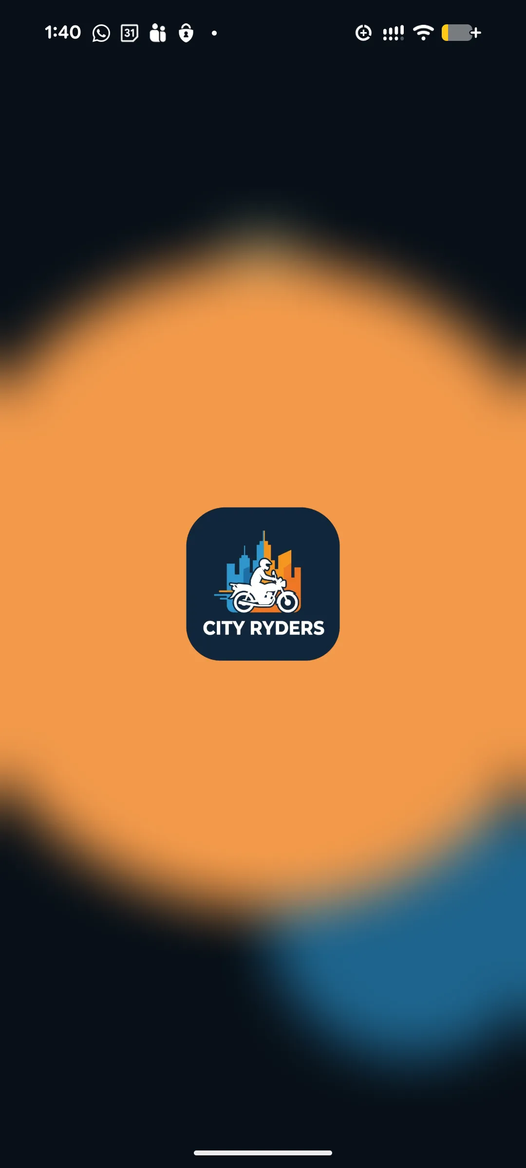 CityRyder App Screen 1